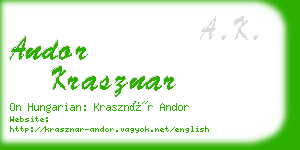 andor krasznar business card